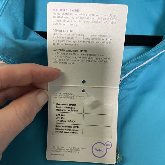 Puma Golf Wind Cell Performance 1/2 Zip Windbreaker UPF 40+ Bluebird Men’s 2XL - Picture 6 of 8